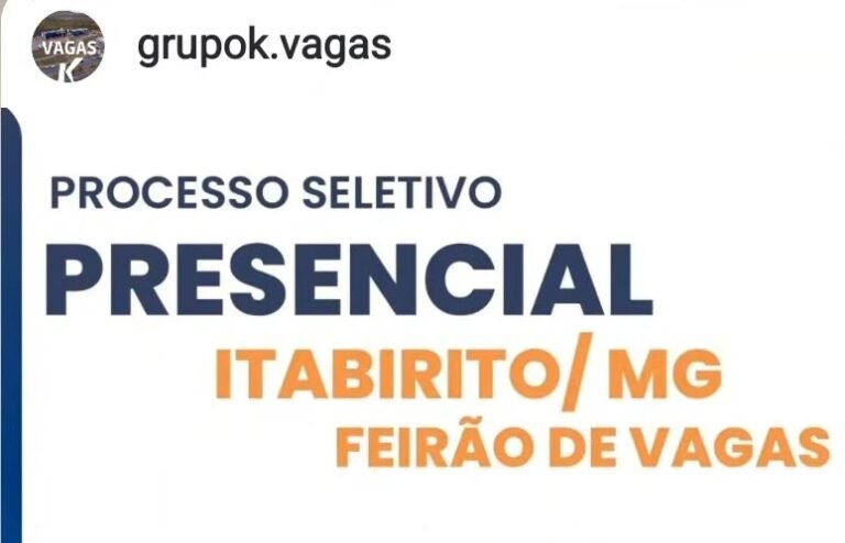 VAGAS em Itabirito – Processo Seletivo