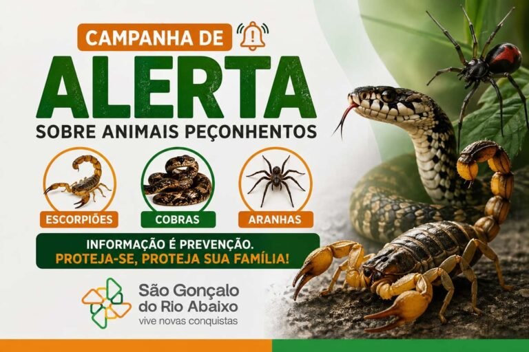 São Gonçalo do Rio Abaixo lança Campanha de Alerta sobre Animais Peçonhentos e orienta população