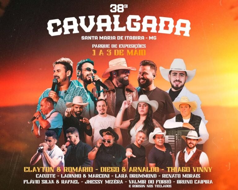 Confira a programação! 38ª Cavalgada promete agitar Santa Maria de Itabira com três dias de festa, shows e tradição