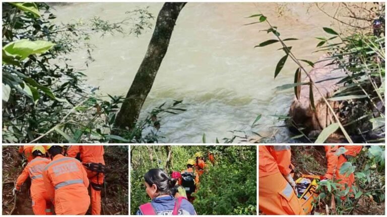 Mulher é resgatada após queda de 10 metros em cachoeira de Brumadinho