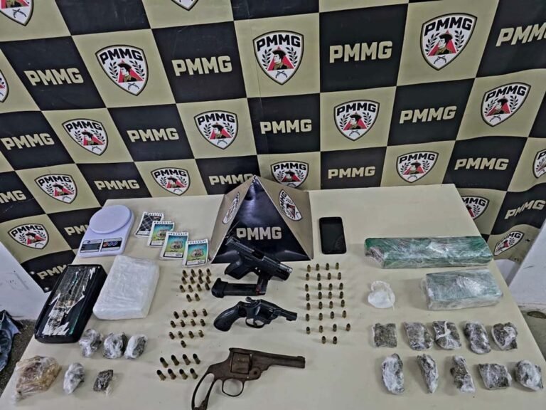 Polícia Militar prende suspeito por tráfico de drogas e apreende arsenal durante operação em João Monlevade
