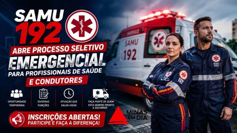 SAMU 192 abre Processo Seletivo Emergencial para Profissionais de Saúde e Condutores
