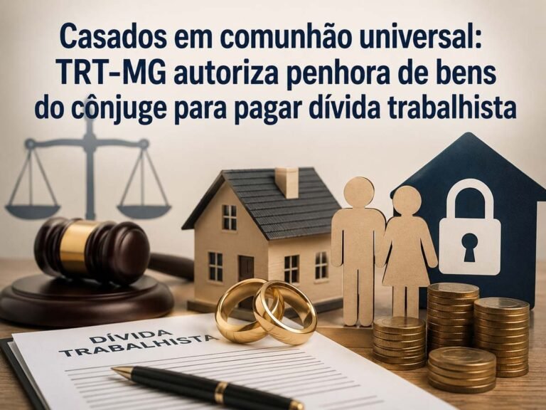 Casados em comunhão universal: TRT-MG autoriza penhora de bens do cônjuge para pagar dívida trabalhista