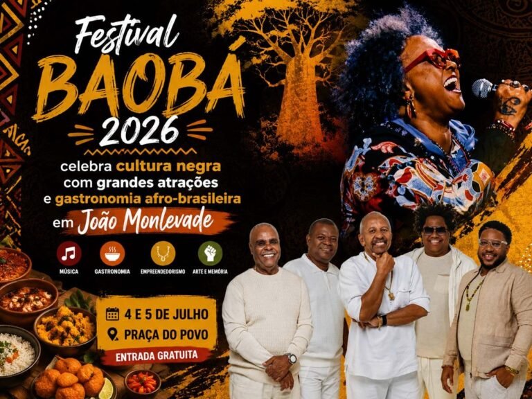 Festival Baobá 2026 celebra cultura negra com grandes atrações e gastronomia afro-brasileira em João Monlevade