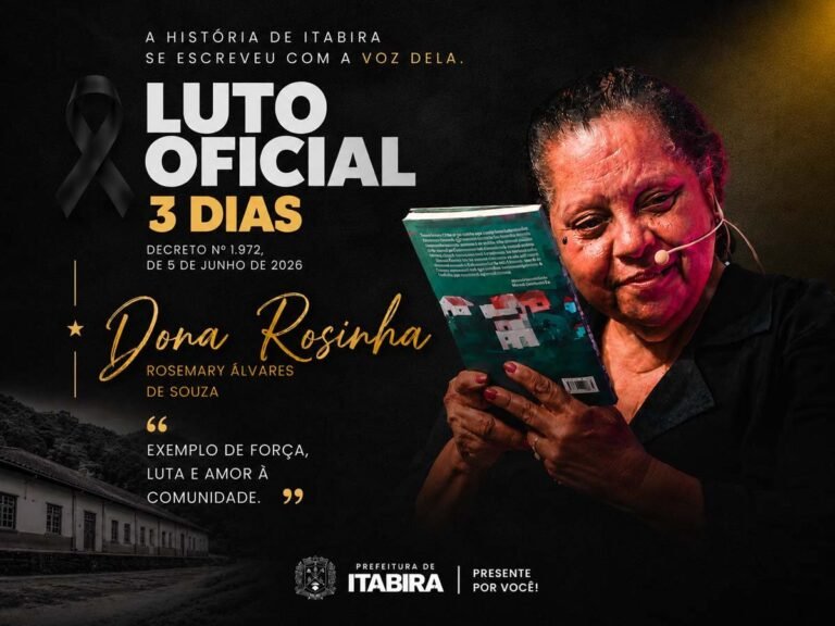 Prefeitura de Itabira decreta luto oficial de três dias pela morte de Dona Rosinha