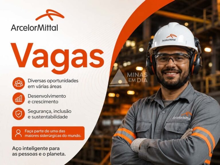 ArcelorMittal abre vagas de emprego, estágio e oportunidades para PCD em Minas Gerais