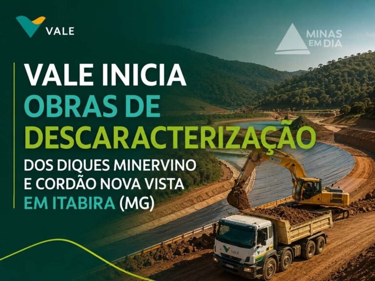 Vale inicia obras de descaracterização dos Diques Minervino e Cordão Nova Vista, em Itabira (MG)