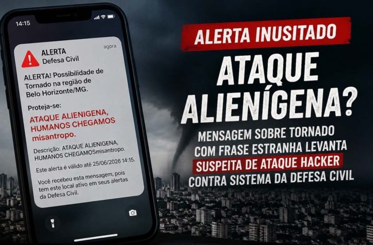 Belo Horizonte; Alerta sobre tornado e “ataque alienígena” gera repercussão e indica possível ataque Hacker