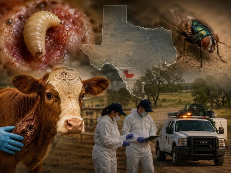 EUA confirmam segundo caso de verme-da-bicheira no Texas e reforçam medidas de contenção