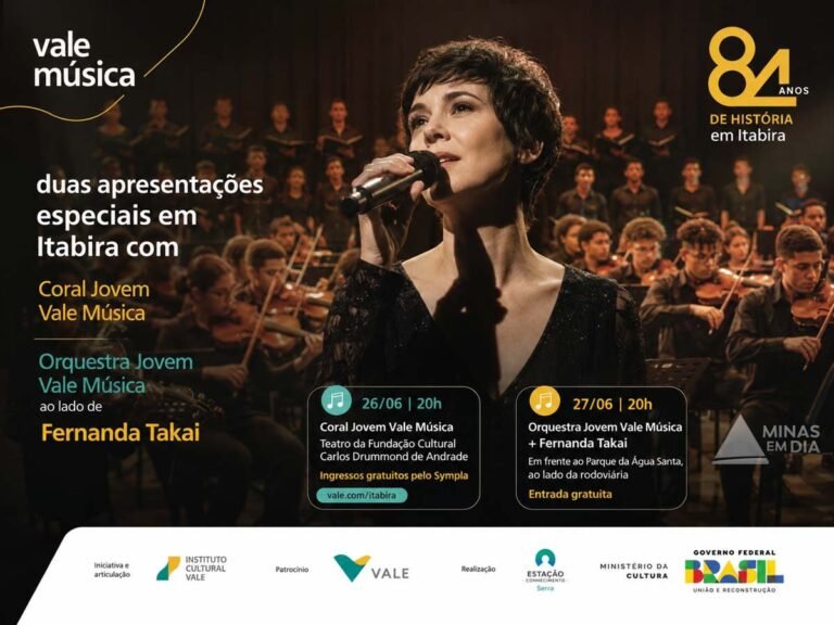 Fernanda Takai se apresenta em Itabira ao lado da Orquestra Jovem Vale Música em programação gratuita