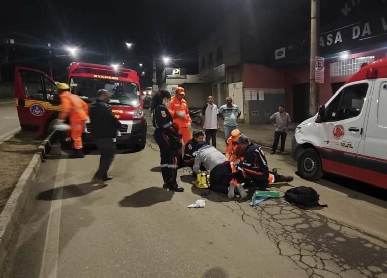 Motociclista fica ferido após queda na Avenida Armando Fajardo, em João Monlevade