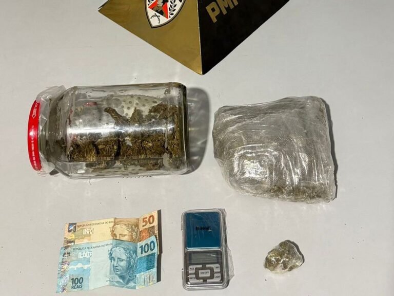 Santana do Paraíso; PM prende homem por tráfico de drogas e apreende maconha, dinheiro e balança de precisão