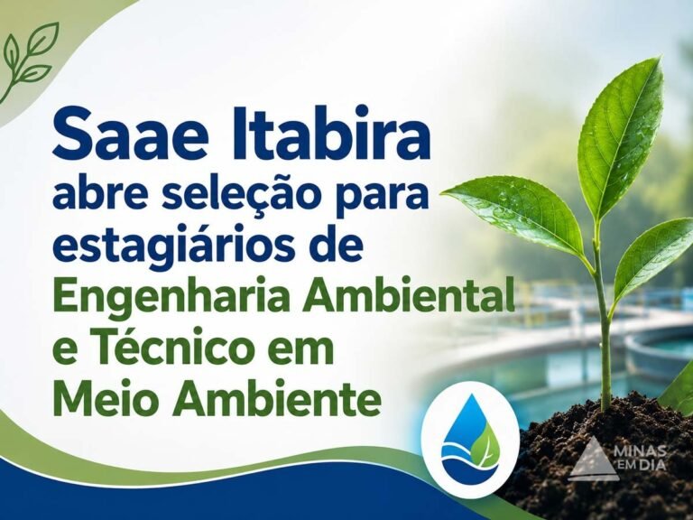 Saae Itabira abre seleção para estagiários de Engenharia Ambiental e Técnico em Meio Ambiente