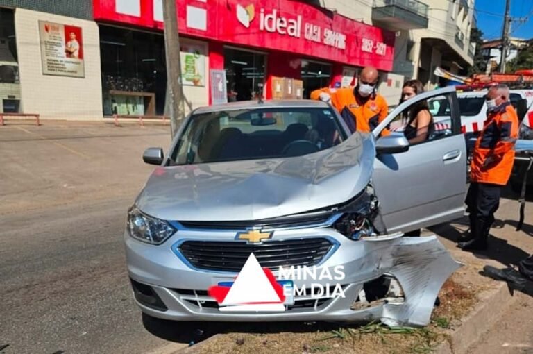 Motociclista fica ferido após colisão com carro em João Monlevade