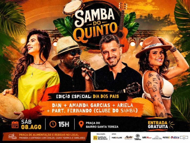 Samba do Quinto terá edição especial de Dia dos Pais com entrada gratuita em Itabira