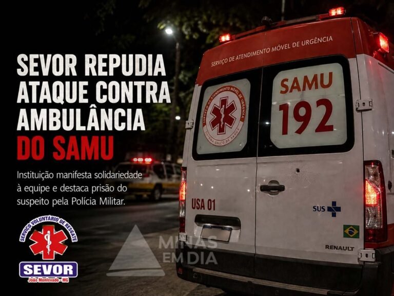 SEVOR repudia ataque contra ambulância do SAMU em João Monlevade