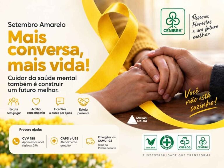 CENIBRA reforça prevenção ao suicídio e chama atenção para saúde mental e vícios