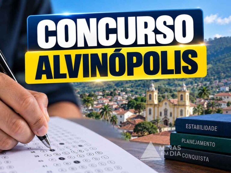Guia completo: concurso de Alvinópolis abre 172 vagas e salários chegam a R$ 17,9 mil