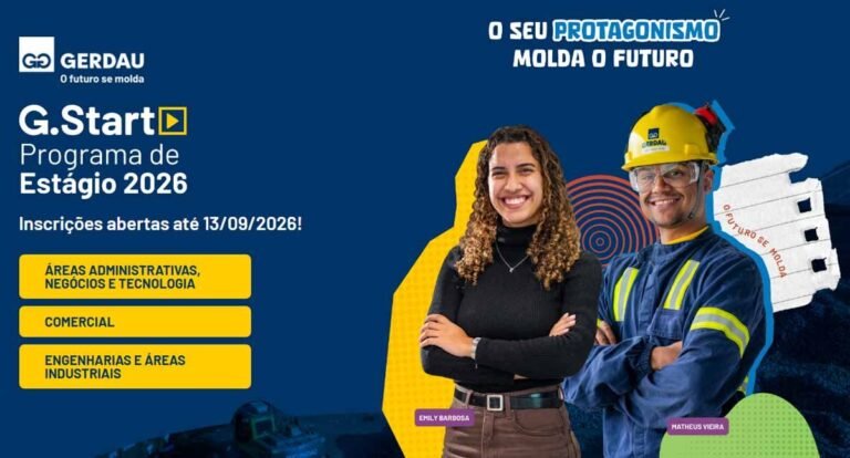 Gerdau abre mais de 200 vagas de estágio em 37 cidades; inscrições vão até 13 de setembro